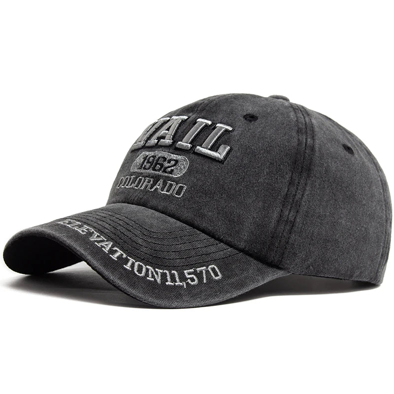 Men's Baseball Cap Fashion Vail Letter Embroidered Cotton Soft Top Women Hats