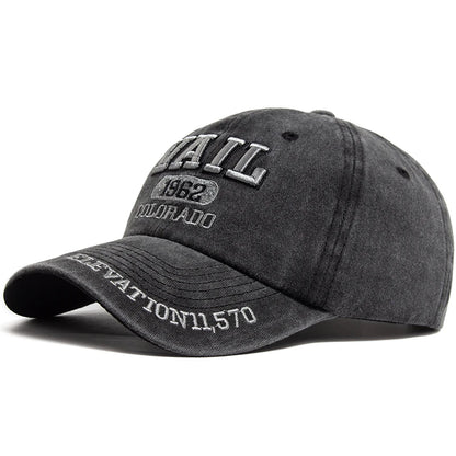 Men's Baseball Cap Fashion Vail Letter Embroidered Cotton Soft Top Women Hats
