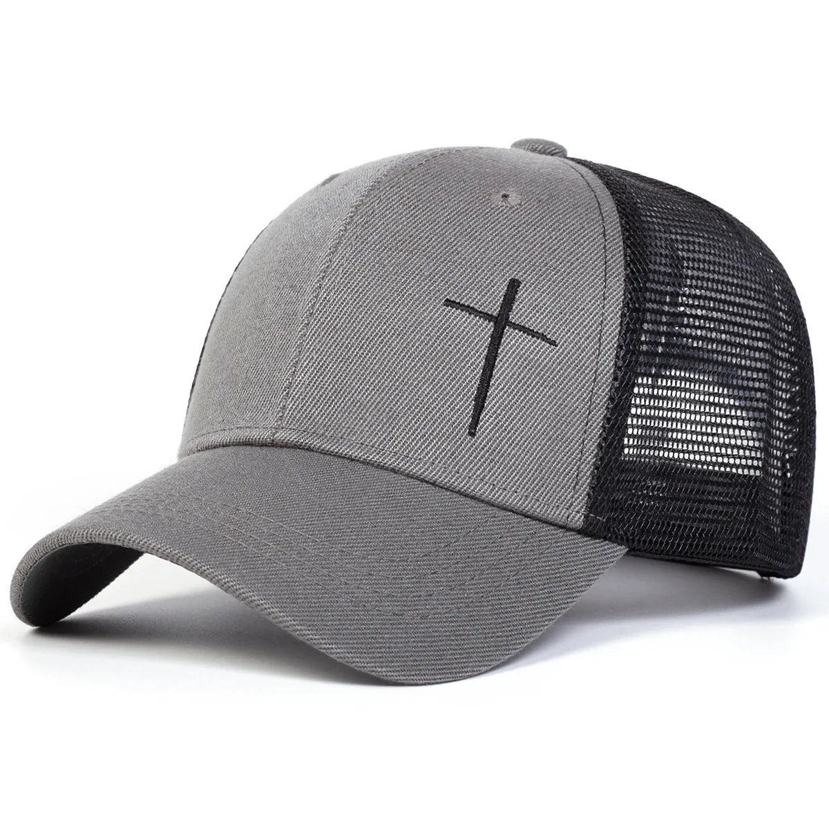 Unisex Cross Embroidery Baseball Net Caps