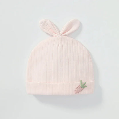Soft Infant Beanies Caps Baby Hat Cartoon Bear Boneless Muslin Hat Newborn 0-3M