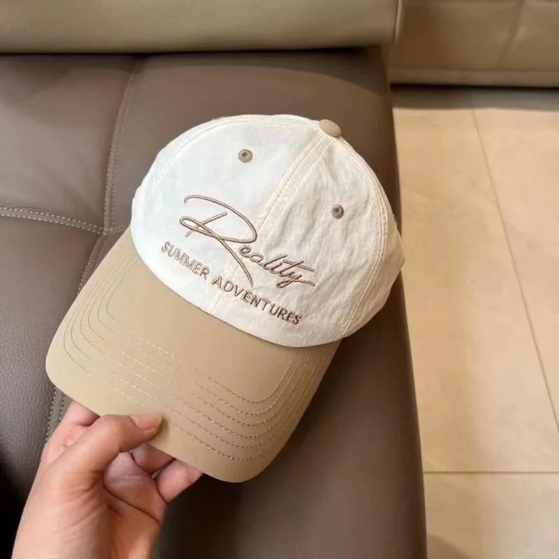 Korean Style Embroidered Letter Quick Dry Baseball Cap