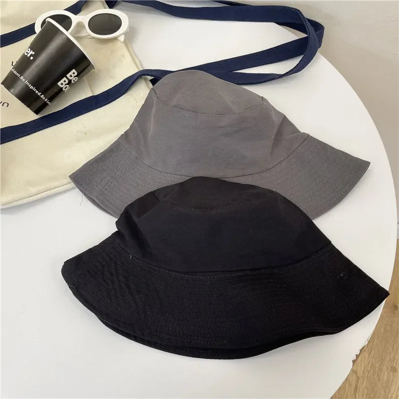 Unisex Cotton Bucket Hats Women Summer Sunscreen Panama Hat