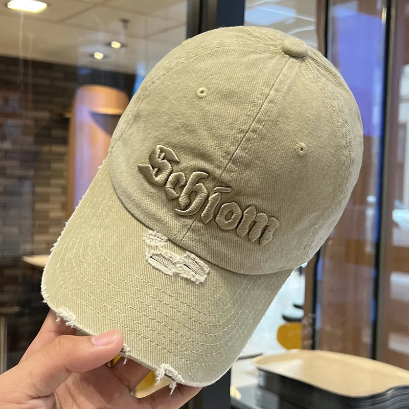 Vintage Washed Gradient Baseball Cap for Women
