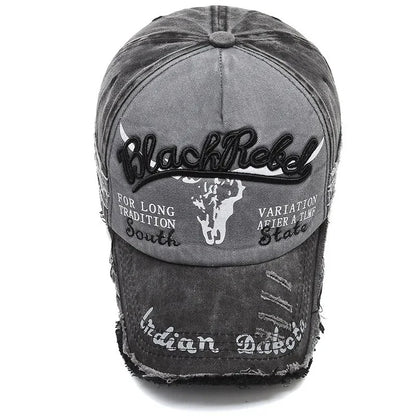 Unisex Washed Cotton Vintage Cap Letter Embroidery Baseball Cap