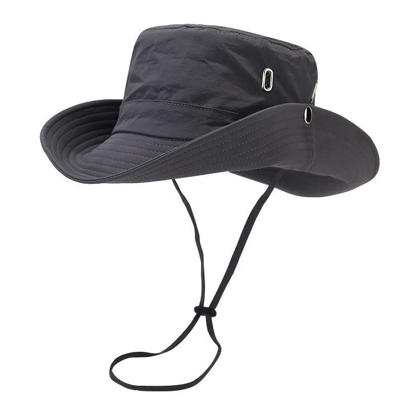 Summer Men Bucket Hat Outdoor UV Protection Wide Brim Hunting Hiking Hat