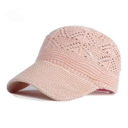 New Hollow Mesh Woman Baseball Cap Knitted Hats