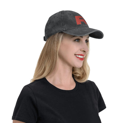 Meowth Team Rocket Logo  Baseball Cap Vintage Distressed Denim Cartoon