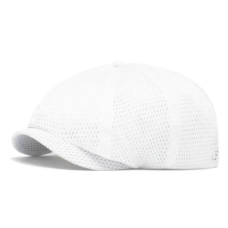 Spring And Summer Cotton Solid Newsboy Caps Flat Peaked Cap