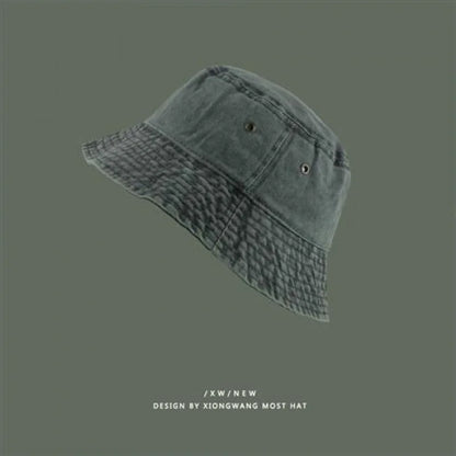 Fashion Women Men Washed Denim Solid Vintage Bucket Hats
