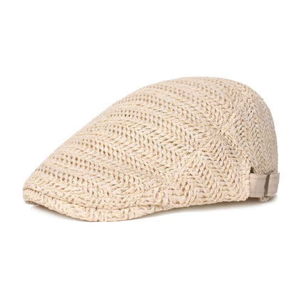 New Knitted Beret Women Men Summer Breathable Newsboy Hats