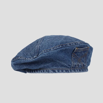 Women's Artistic Style Retro Washed Cotton Denim Beret Hat