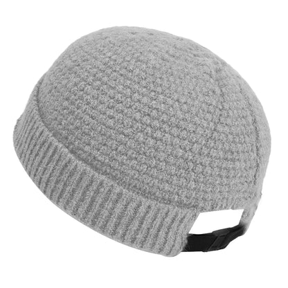 Solid Color Warm Knitted Brimless Hat Men