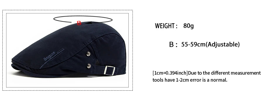 Fashion Men's Beret Button Embroidery Cotton Vintage Berets Outdoor