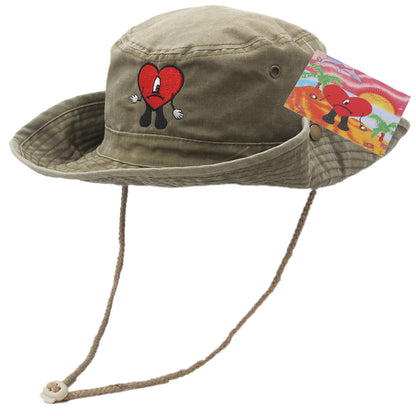 Cotton Embroidered Bad Bunny Fisherman Hats