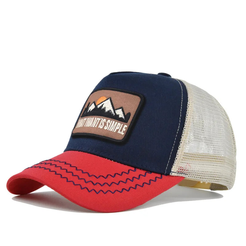 Brand Letter Mesh Breathable Hat Women Men Embroidery Baseball Cap