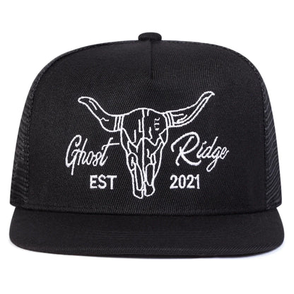 Unisex Ox Head Letter Embroidery Hip-Hop Net Hats