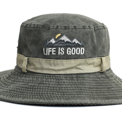 Summer Men Bucket Hat Outdoor UV Protection Wide Brim Panama