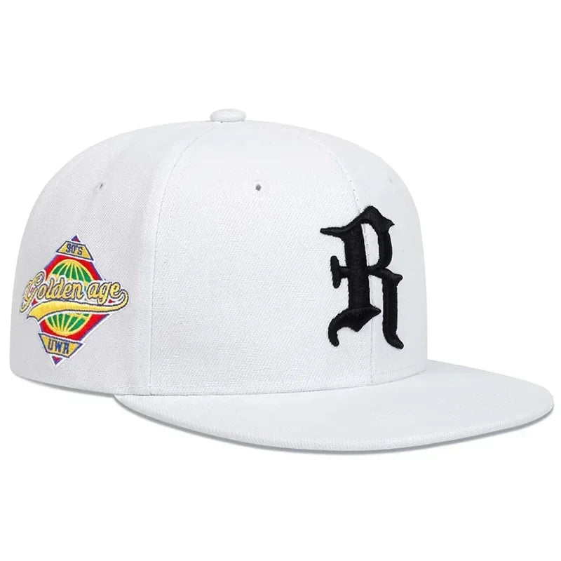 Unisex R Letter Side Planet Embroidery Hip Hop Hats Autumn Adjustable Casual Outdoor Sunscreen Hat