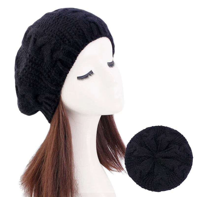 Ladies' Autumn Winter Knitted Berets European And American