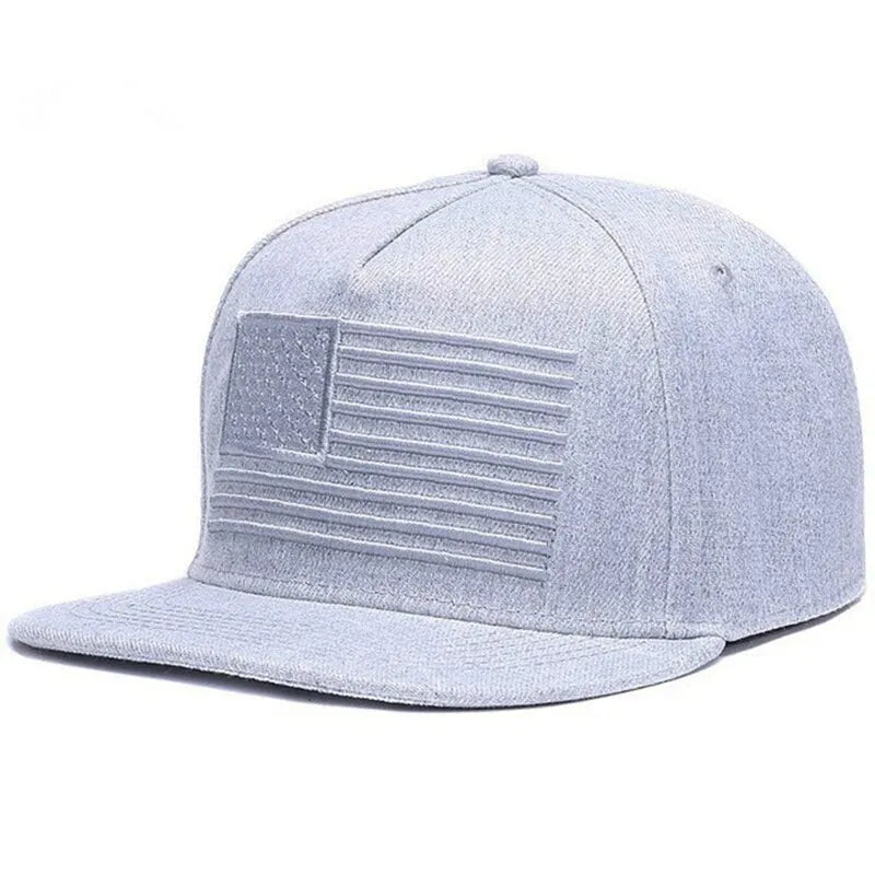 American Flag Embroidery Hip Hop Hats Outdoor Adjustable Casual Baseball Caps Sunscreen Hat