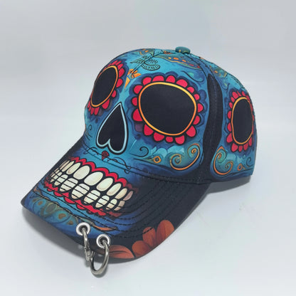 Punk Metal Rings Baseball Cap Men Women