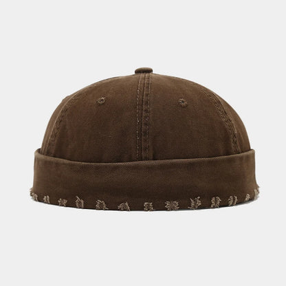 New Custom Logo Retro Washed Cotton Brimless Hat