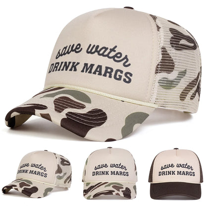 Unisex Drink Margs Letter Printed Baseball Net Caps Spring and Summer
