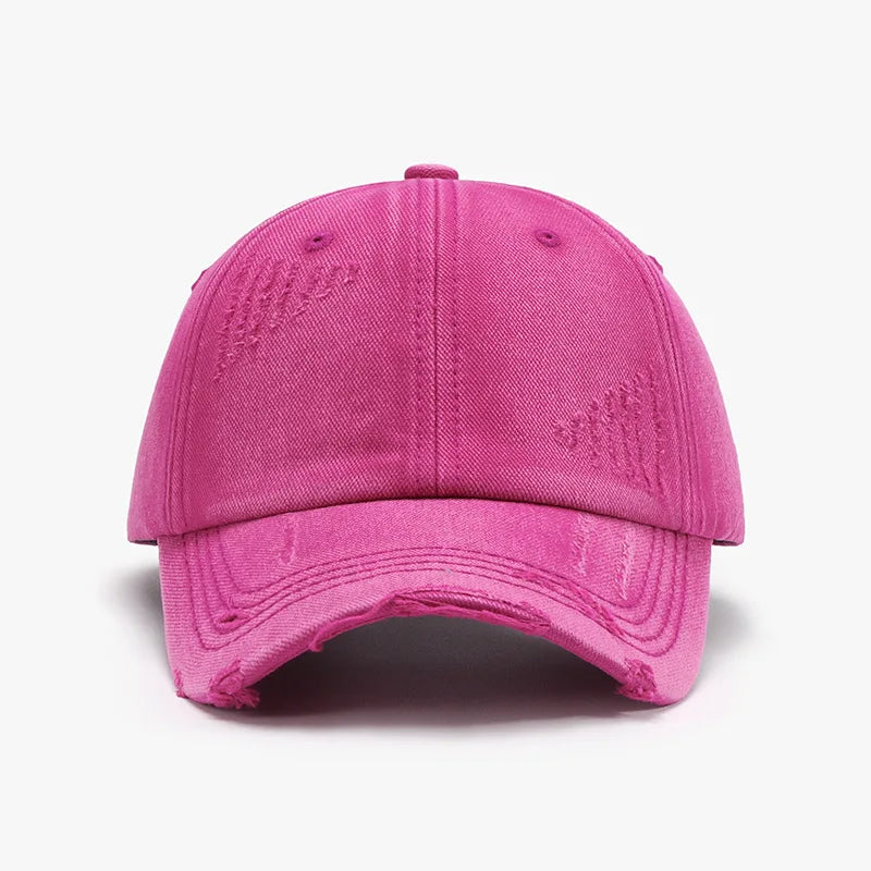 Washed Distressed Spring/Summer Soft-Top Coated Plain Baseball Cap