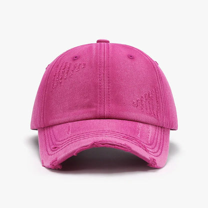 Washed Distressed Spring/Summer Soft-Top Coated Plain Baseball Cap