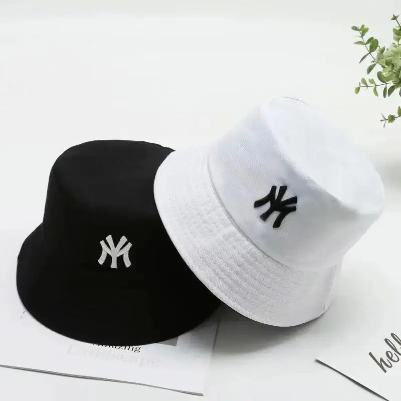 Unisex Letter Embroidery Personality Two-Sided Bucket Hats Fishermen Caps Outdoor