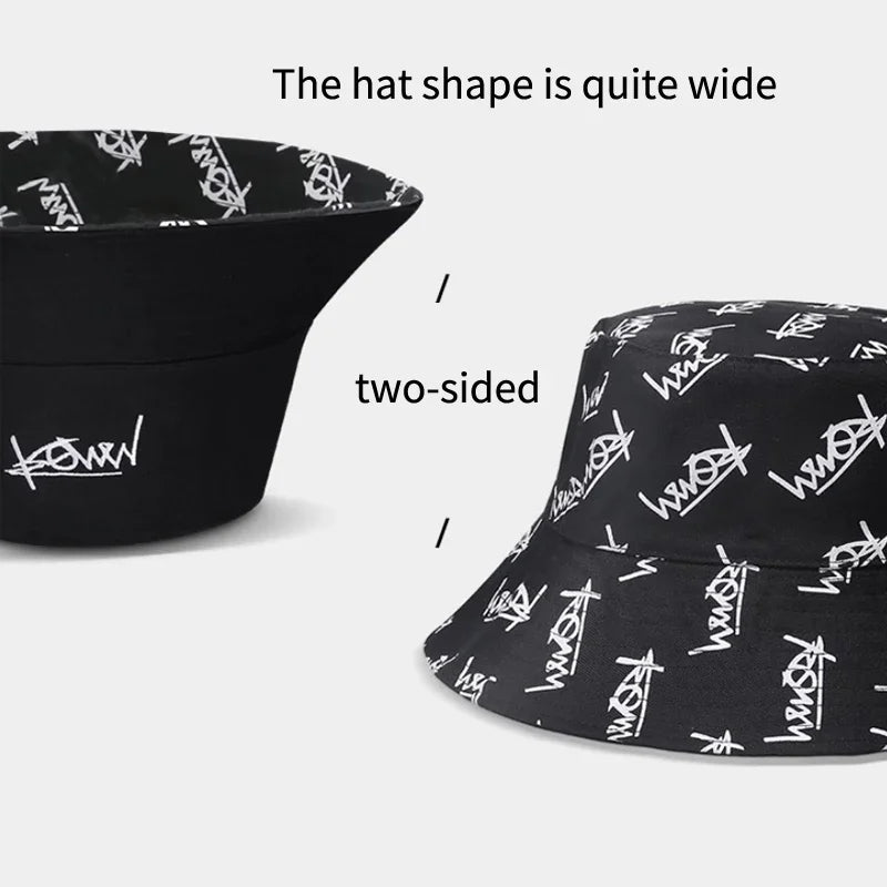 Big Head Letter Bucket Hat for Men Women XL Large Hip Hop Cap Fisherman