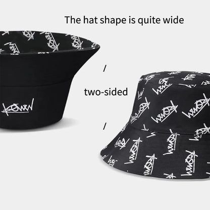 Big Head Letter Bucket Hat for Men Women XL Large Hip Hop Cap Fisherman