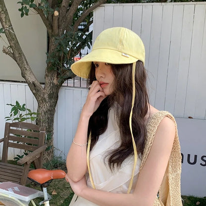 Casual Striped Bucket Hat Adjustable Anti-UV Baseball Cap