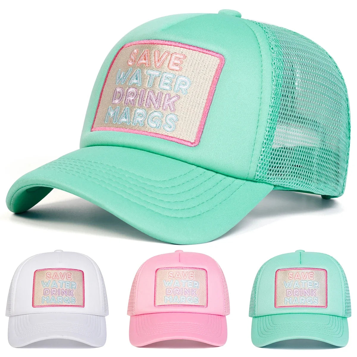 Unisex Drink Margs Embroidery Baseball Net Caps Spring and Summer