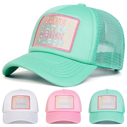 Unisex Drink Margs Embroidery Baseball Net Caps Spring and Summer