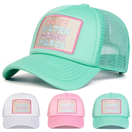 Unisex Drink Margs Embroidery Baseball Net Caps Spring and Summer
