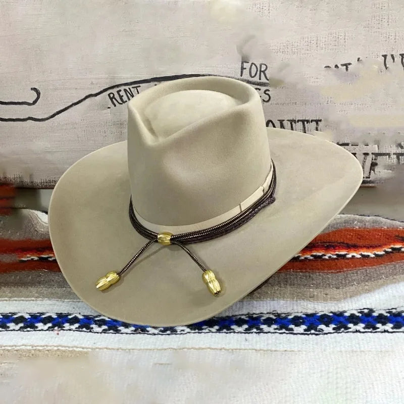 Men's And Women's Fashion Wool Western Cowboy Hat