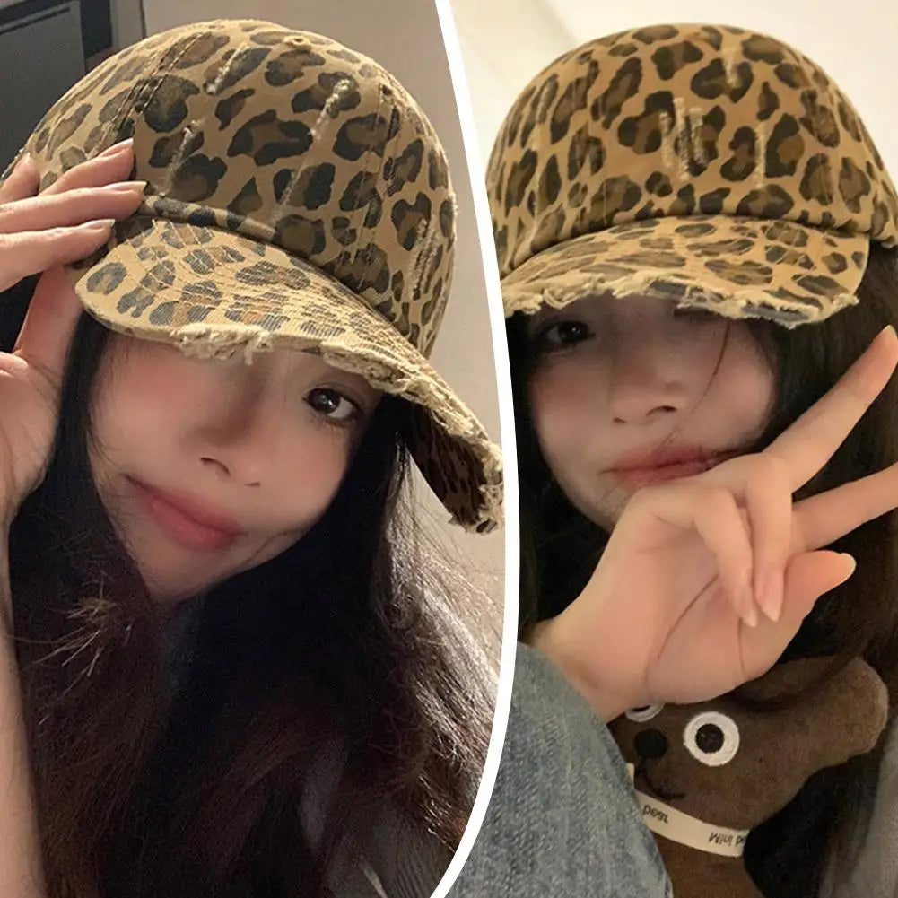 Unisex Leopard Print Baseball Caps Spring Autumn Outdoor