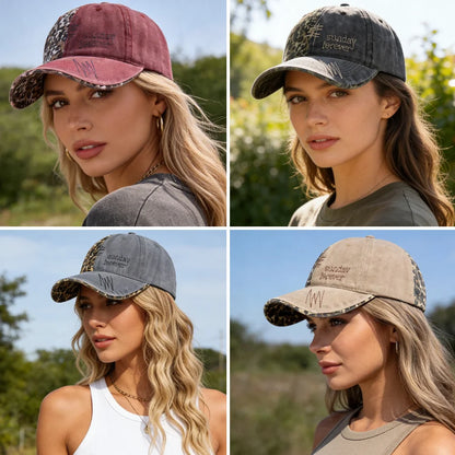 Y2K Baseball Cap Fashion Leopard Patch For Women