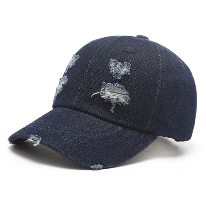 Spring And Summer Children's Denim Ripped Baseball Cap