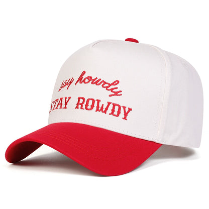 Unisex Stay Rowdy Letter Embroidery Baseball Caps Spring and Autumn