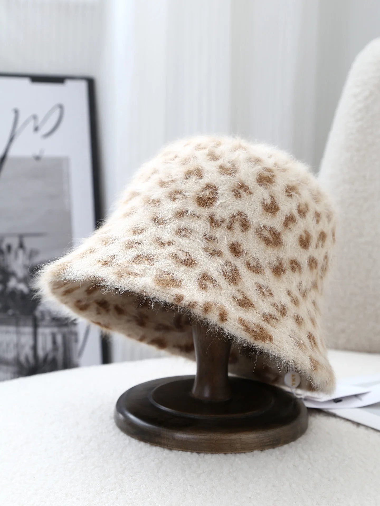 Women Thick Warm Rabbit Fur Knitted Furry Bucket Hat