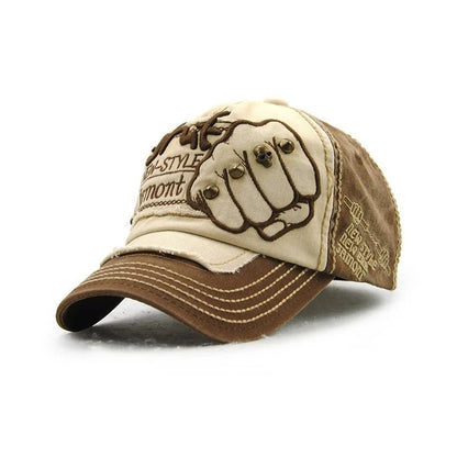 High Quality Fist Rivet Element Embroidery Cotton Baseball Cap Hip Hop Hat
