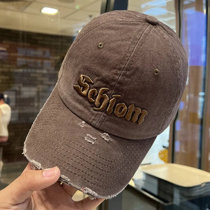 Vintage Washed Gradient Baseball Cap for Women