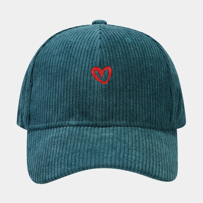 Little Love Embroidered Corduroy Baseball Cap Spring and Autumn Women's