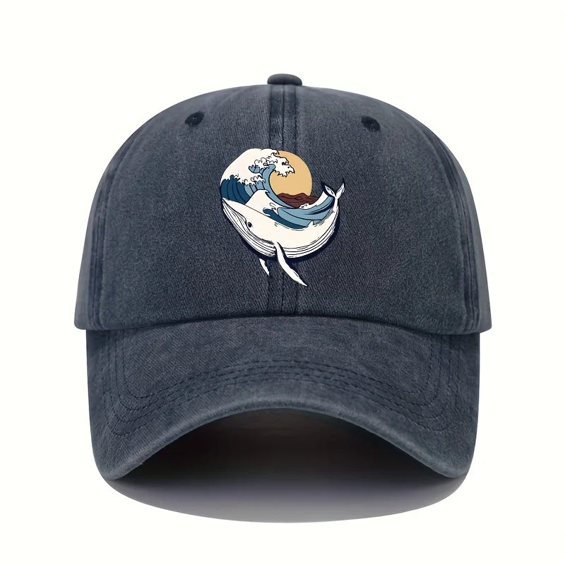 Baseball Caps with Surfing and Wave Patterns for Both Men and Women