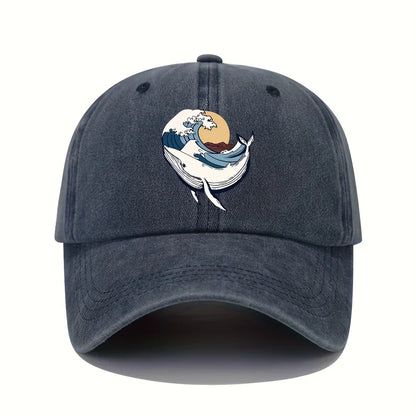 Baseball Caps with Surfing and Wave Patterns for Both Men and Women