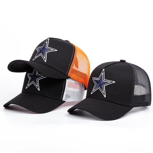 Simple Symbol Five-Pointed Star Embroidery Outdoors  Baseball Cap Summer
