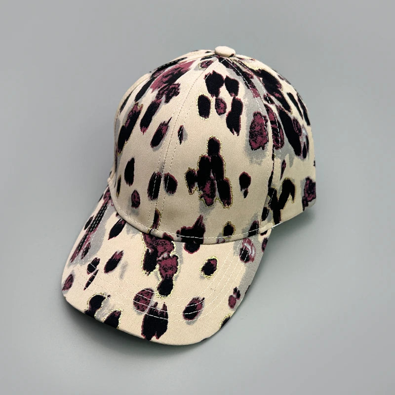 Graffiti Leopard Stripe Print Baseball Hats