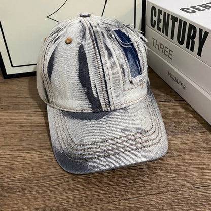 Men's Vintage Distressed Denim Baseball Cap